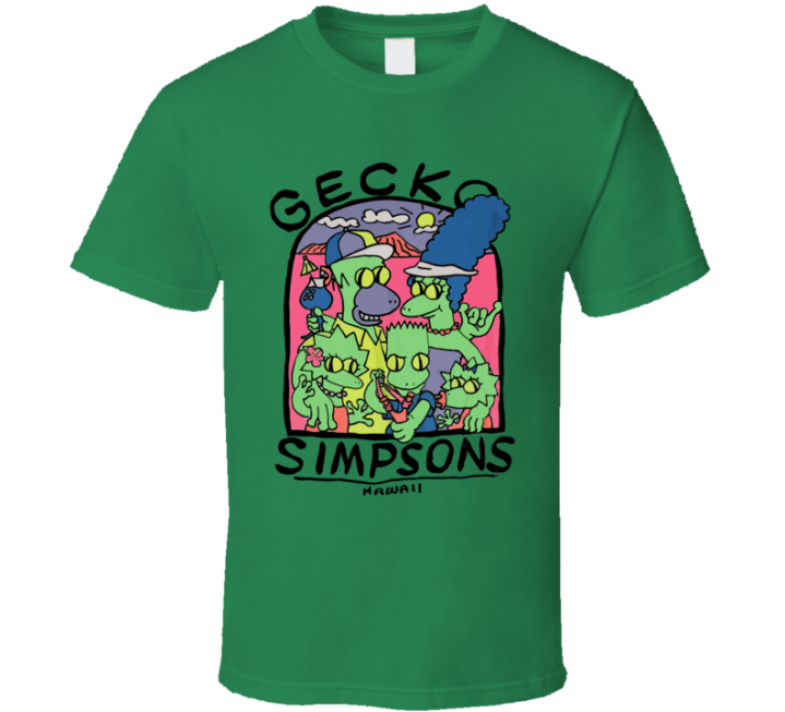 Gecko Simpsons Hawaii Family Vacation Retro Gift T Shirt