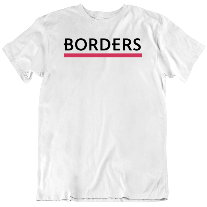 Borders Bookstore Vintage Retro Old School Logo Gift T Shirt