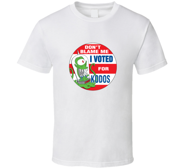 I Voted For Kodos Don't Blame Me Funny Christmas Gift T Shirt