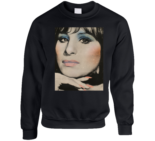 Barbra Streisand Face Jennifer Lopez Inspired Ladies Fashion Crewneck