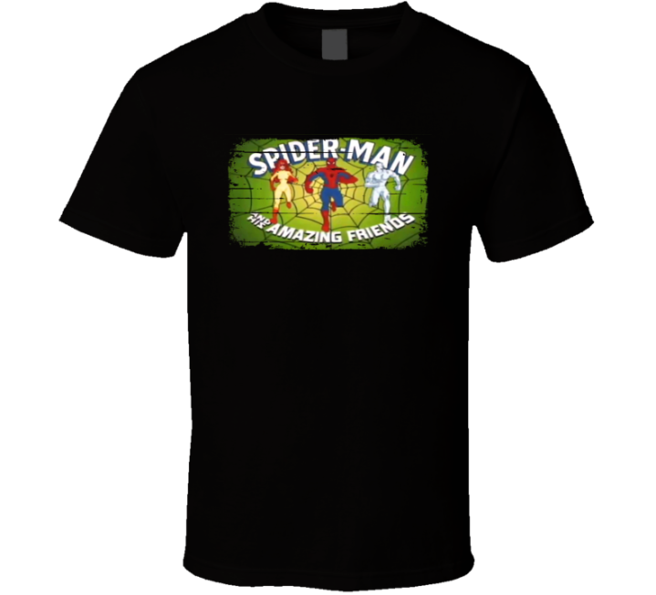 Spider Man And His Amazing Friends Fan Tv Show Worn Look Gift T Shirt