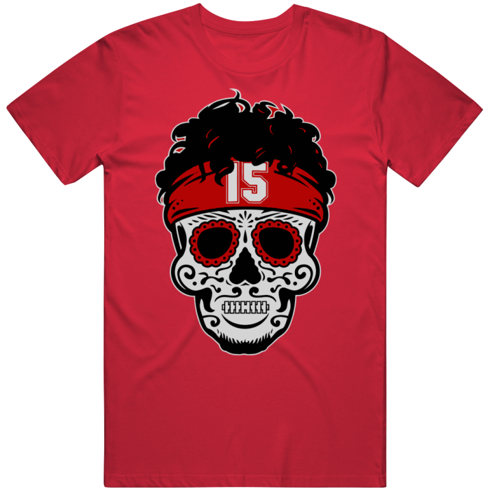 Patrick Mahomes Sugar Skull Kansas City Chiefs Football T Shirt