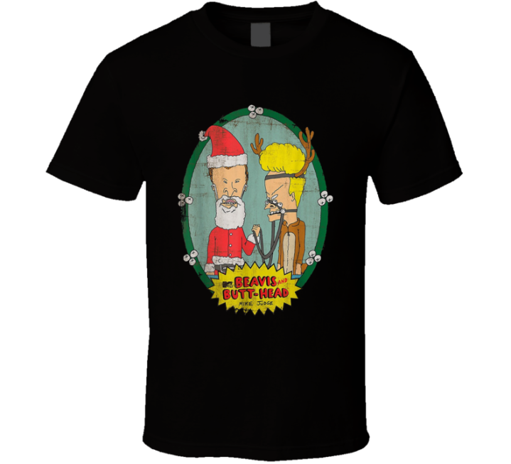 Beavis And Butthead Santa Reindeer Christmas Gift T Shirt