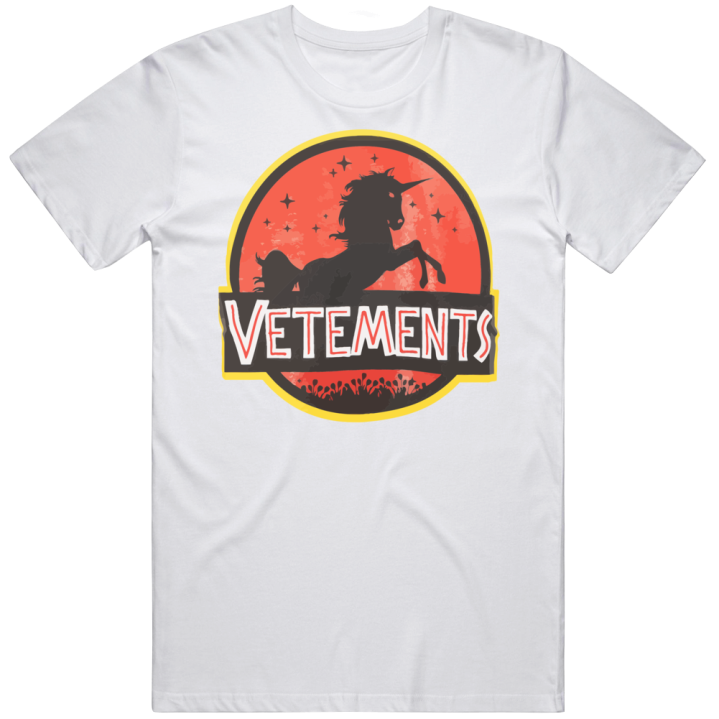 Vetements Jurassic Park Unicorn Retro Style T Shirt