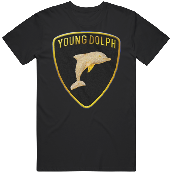 Young Dolph Gold Dolphin Emblem Tribute T Shirt