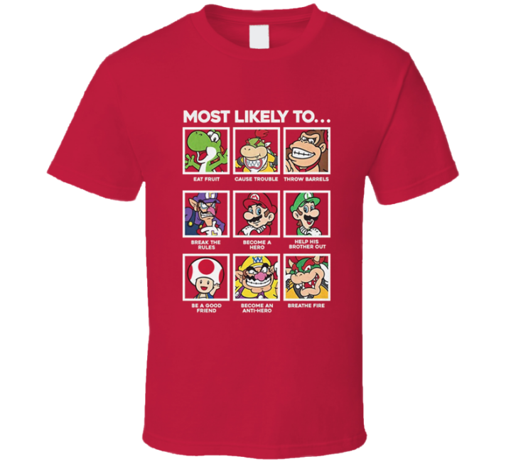 Super Mario Most Likely To Christmas Gift T Shirt