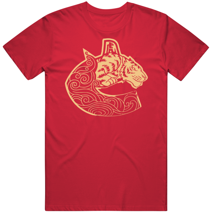 Vancouver Canucks Chinese Zodiac Tiger Lunar Year Hockey T Shirt