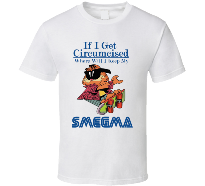 Garfield If I Get Circumcised Smegma Sega Video Game Retro Parody T Sh