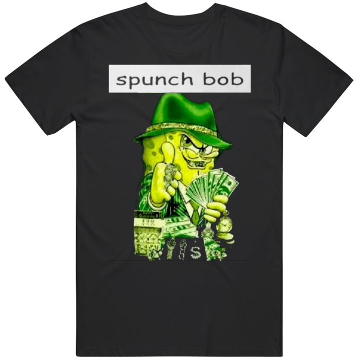 Spunch Bob Spongebob Meme Gift Mafia Ganster Christmas T Shirt