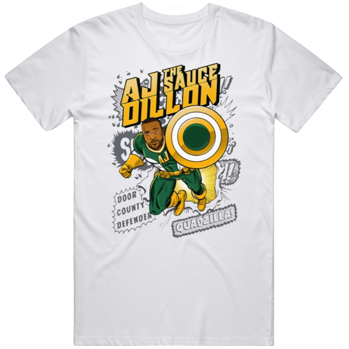 Aj The Sauce Dillon Superhero Quadzilla Green Bay Packers T Shirt