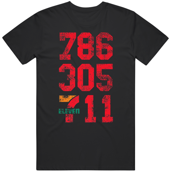 7 Eleven Area Codes Miami Florida T Shirt