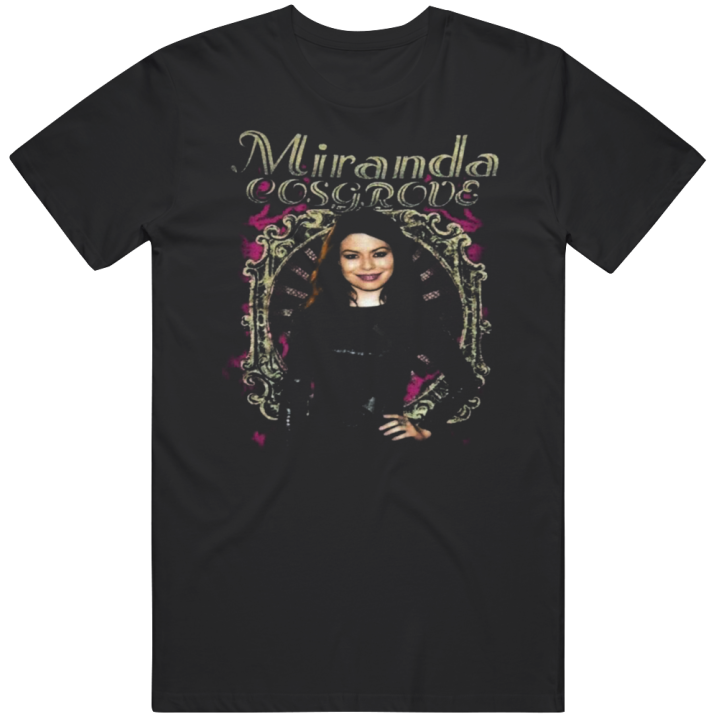 Miranda Cosgrove Mirror Pic Girls Juniors Black T Shirt