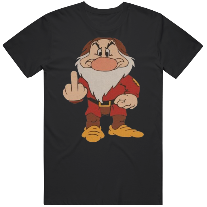 Dwarf Grumpy Middle Finger Cartoon T Shirt