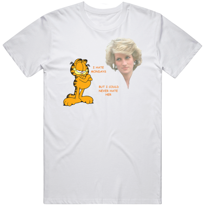 Garfield Princess Diana I Hate Mondays T Shirt