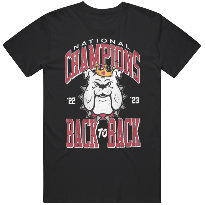 Georgia Bulldogs Champions Back To Back Football T Shirt