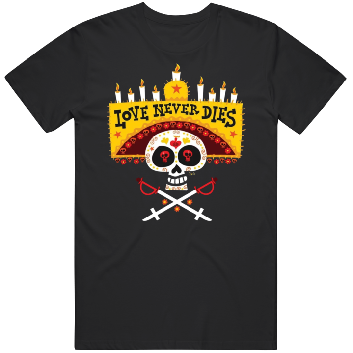 Book Of Life Crew Love Never Dies Muerte Skull Guns Roses T Shirt