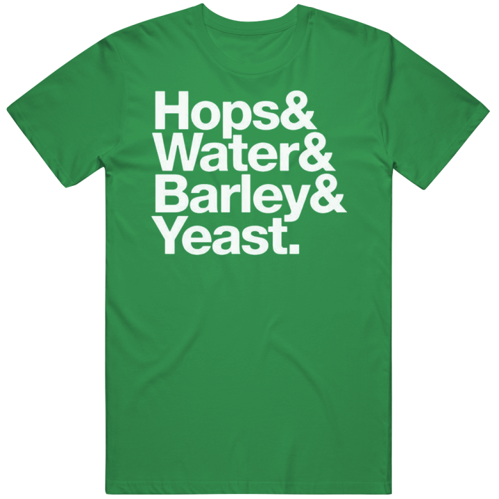 Hops Water Barley Yeast Beer Brewing Homebrewing Gift T Shirt