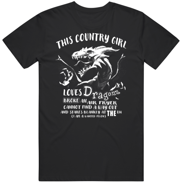 This Country Girl Loves Dragons Dungeons  Dnd Gift T Shirt