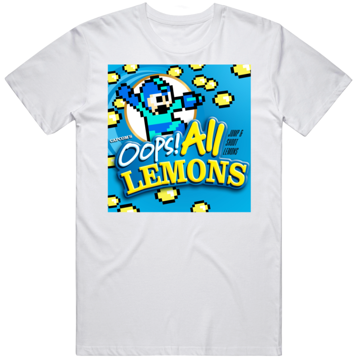 Megaman Rockman Cereal Capcom All Lemons Vidoe Game T Shirt