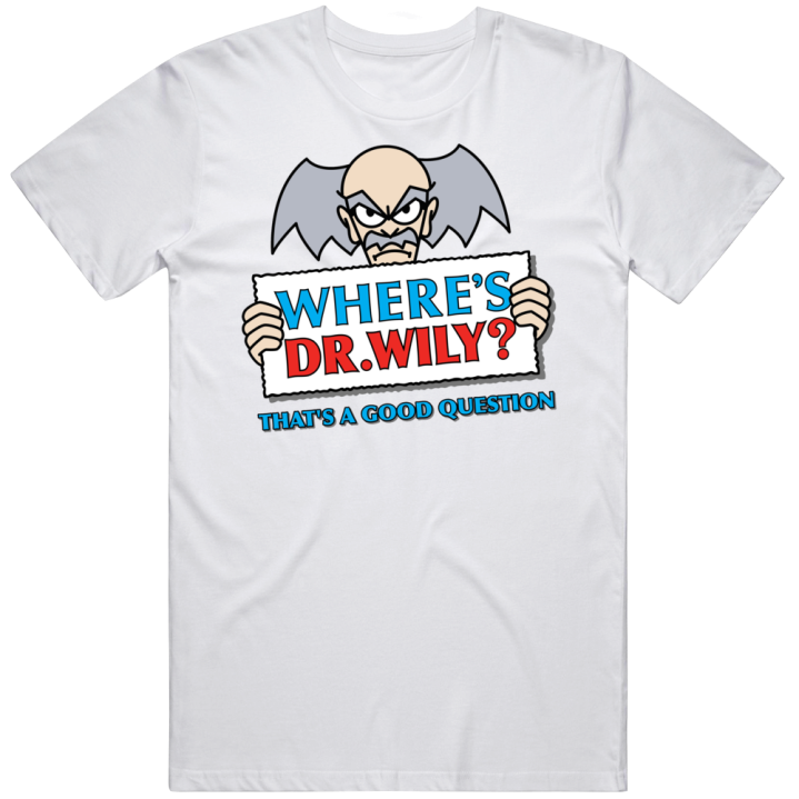 Dr Wily Whereâ������������s Wally Waldo Megaman Parody T Shirt