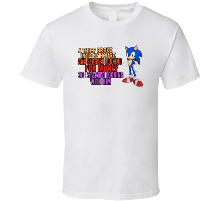 Sonic Meme Thief Broke Into My House T Shirt