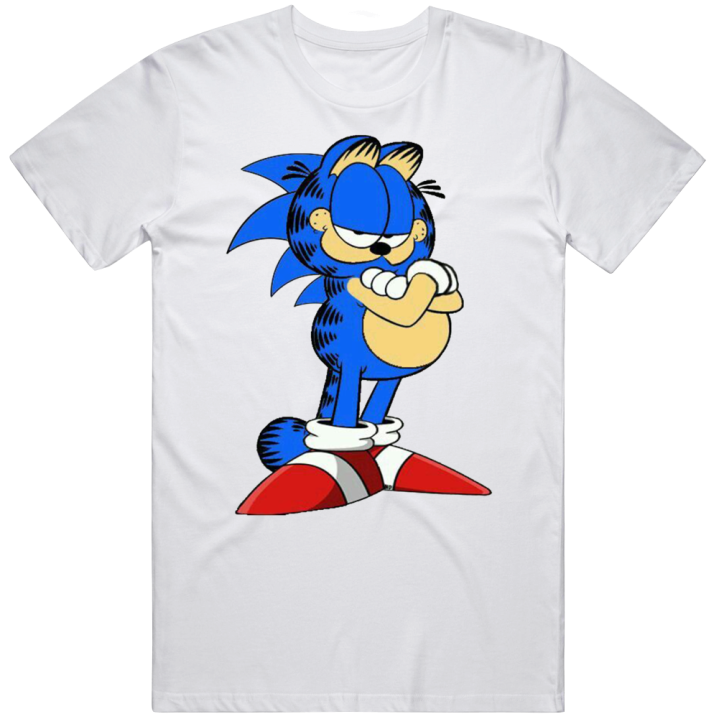 Sonic Garfield Crossover Fusion Meme T Shirt