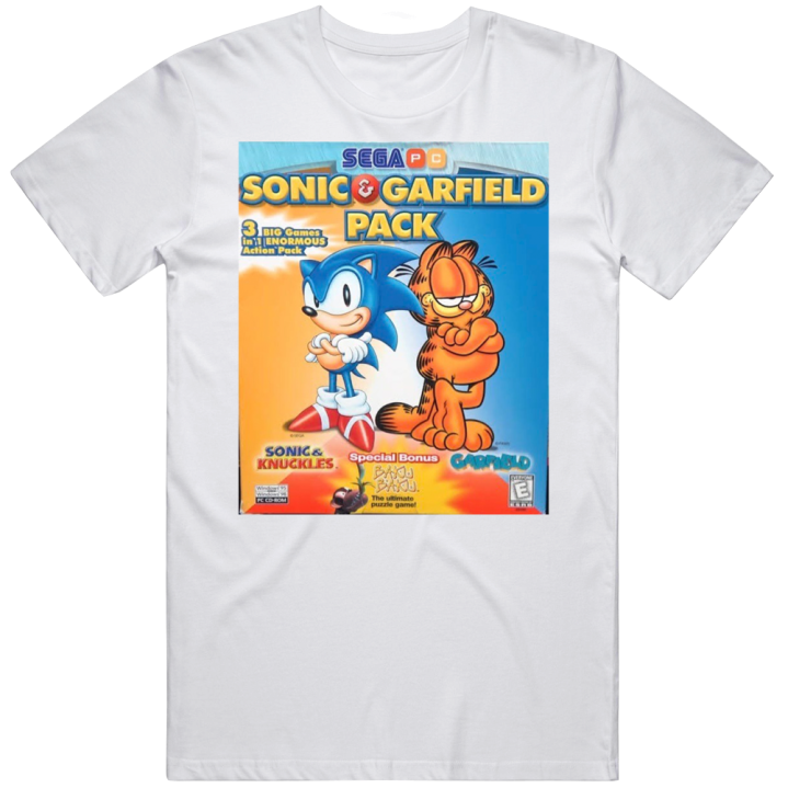 Sega Sonic Garfield Pack Meme T Shirt