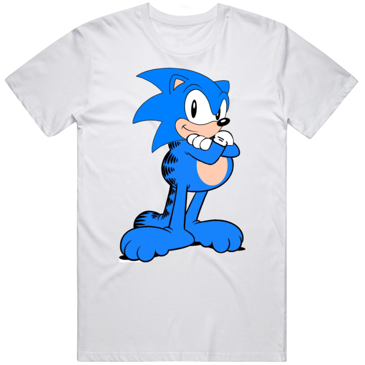 Garfield The Cat Sonic Parody Meme T Shirt