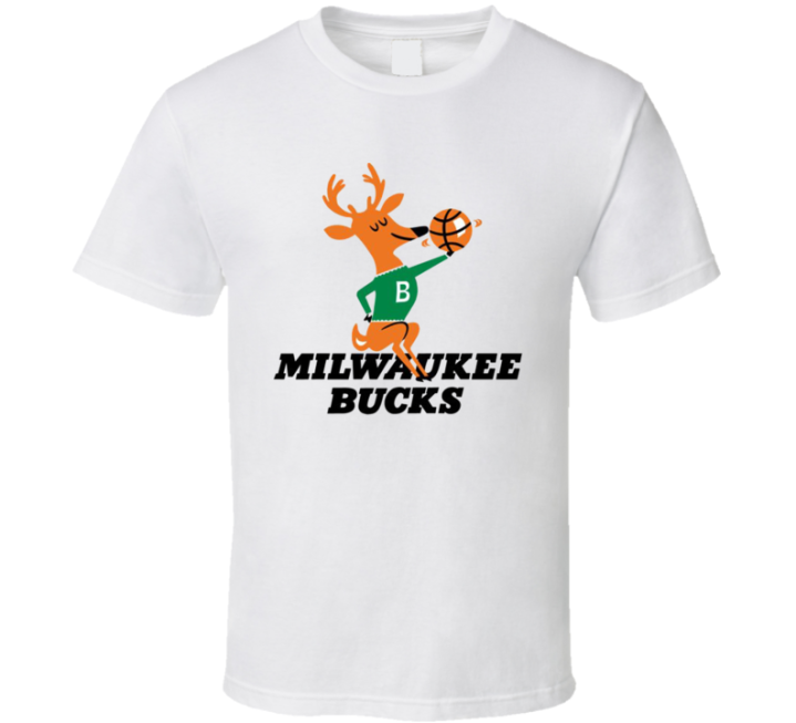 Milwaukee Bucks Happy Deer Old School Logo T Shirt