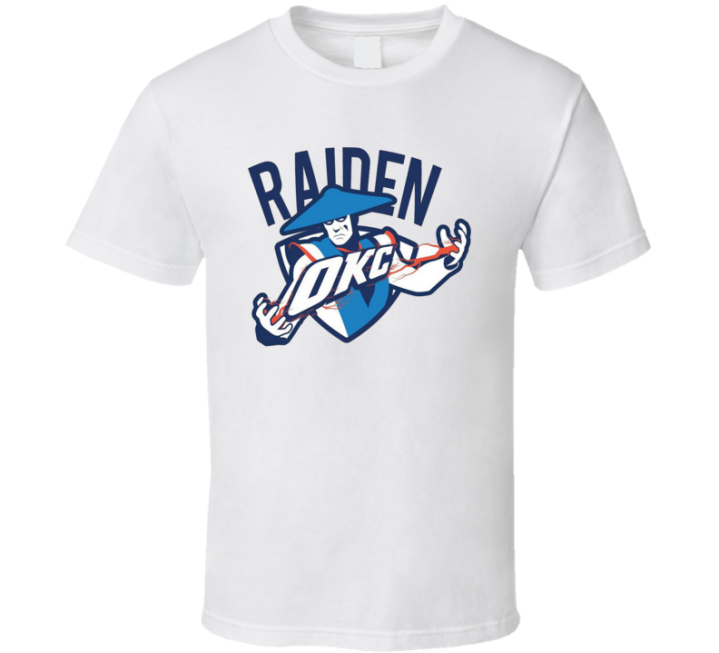 Okc Thunder Raiden Mortal Kombat Basketball T Shirt