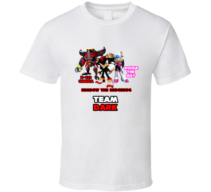 Shadow E123 Omega Rouge Bat Team Dark Sonic The Hedgehog T Shirt