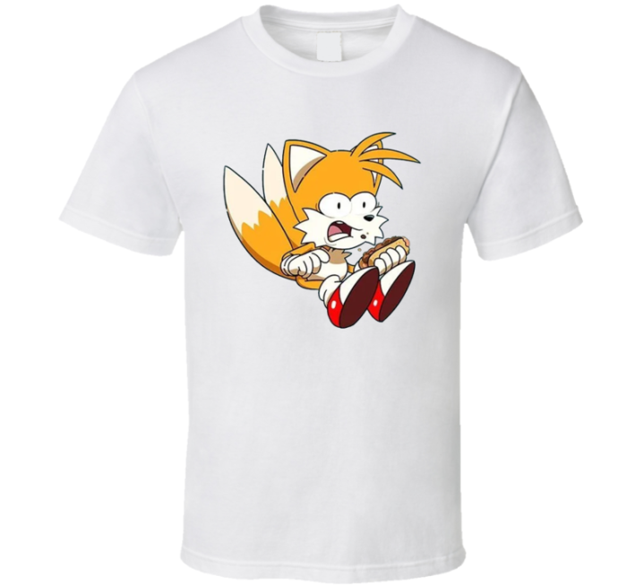 Sonic The Hedgehog Tails Choking On Hot Dog T Shirt