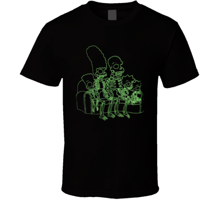 Simpsons Skeleton Glow In The Dark T Shirt