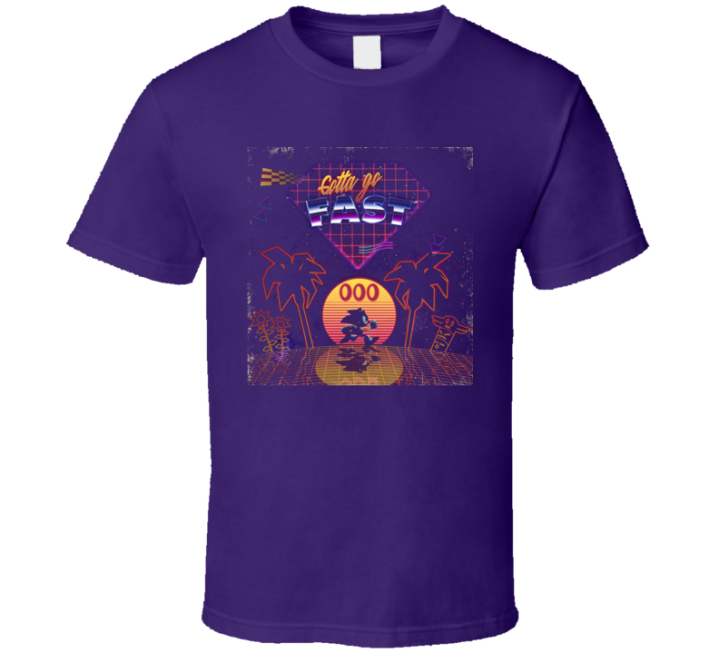 Sonic The Hedgehog Gotta Go Fast 80s Retro T Shirt