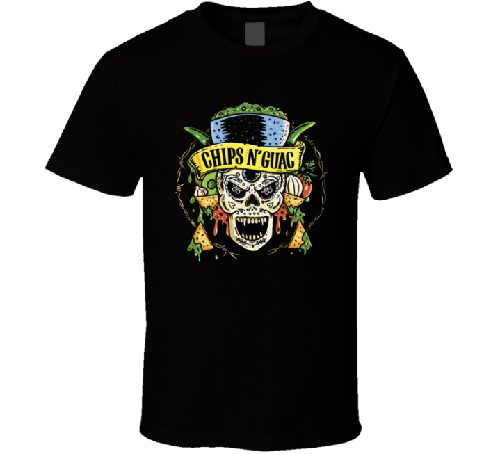 Chips N Guac Guns Roses Parody T Shirt