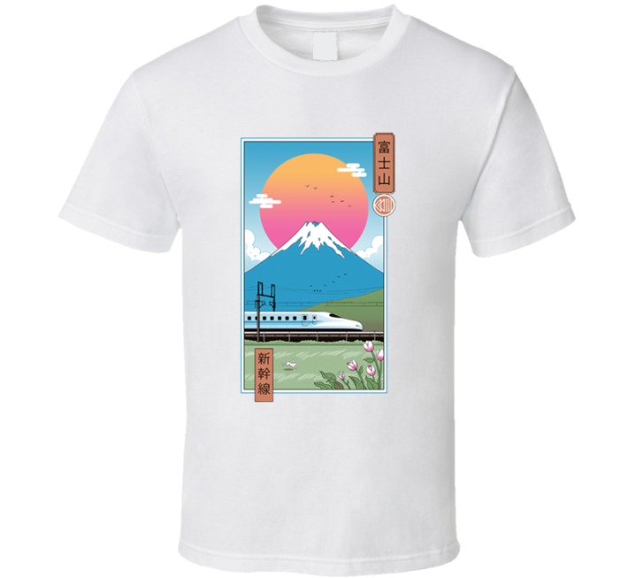 Japanese Shinkansen Bullet Train Art T Shirt