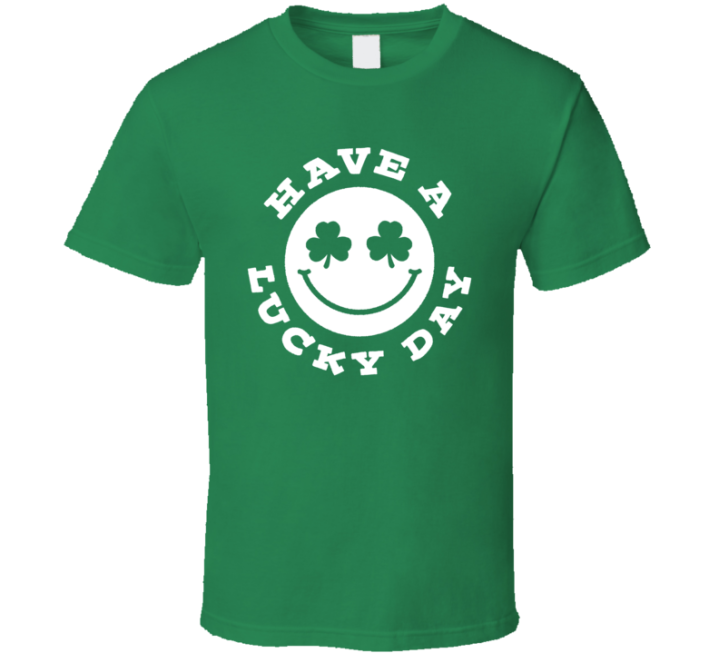 Have A Lucky Day Smiley Face St Patrick's Day Clover T Shirt