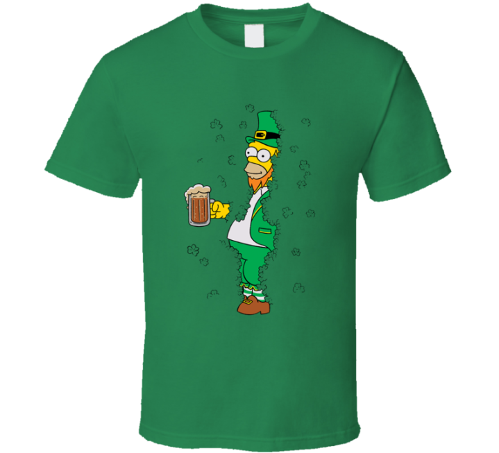 Home Simpsons St Patrick's Day Bush Meme T Shirt