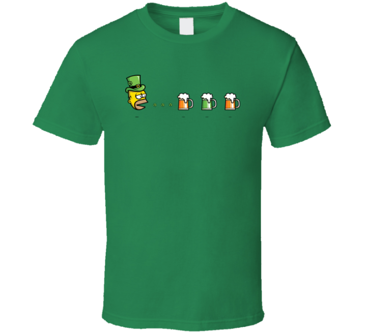 St Patrick's Day Simpsons Pacman T Shirt