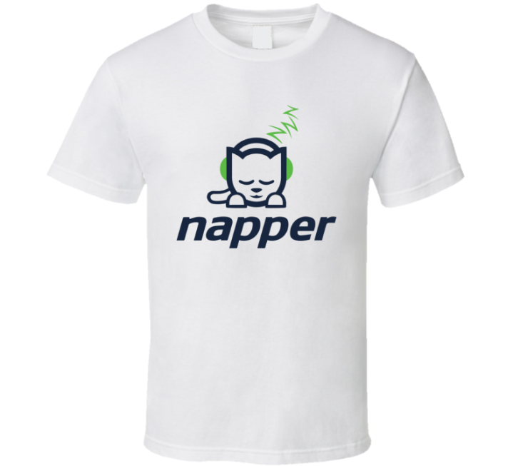 Napper Cat Napster Parody T Shirt