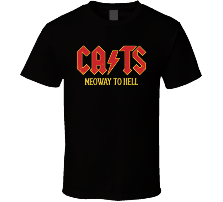 Cats Meoway To Hell Acdc Parody T Shirt