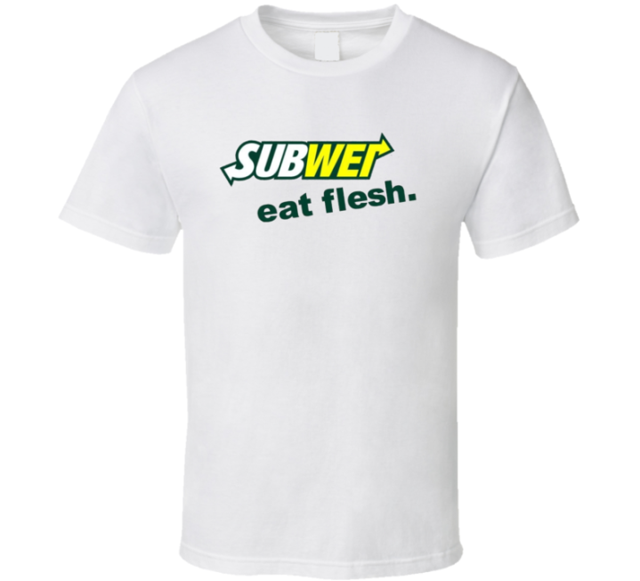 Subwet Eat Flesh Subway Parody T Shirt