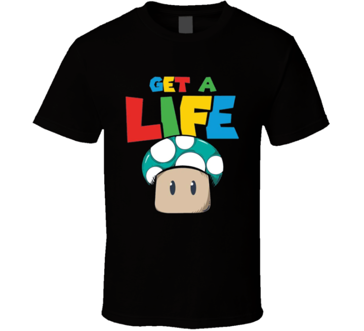 Get A Life Touch Grass Mario Mushroom Meme T Shirt