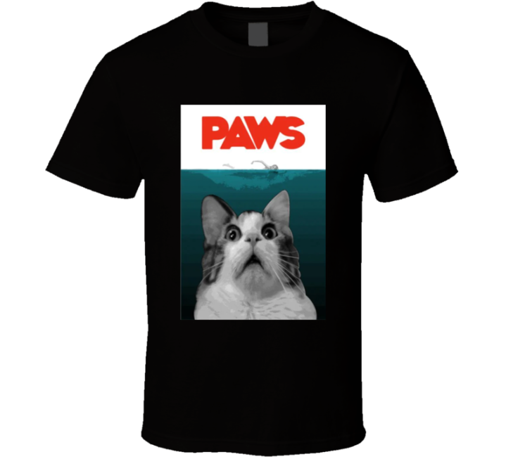 Paws Jaws Meme Cat Lady T Shirt