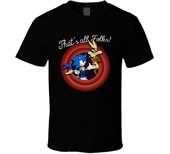 Sonic That's All Folks Looney Tunes Roadrunner Meme T Shirt