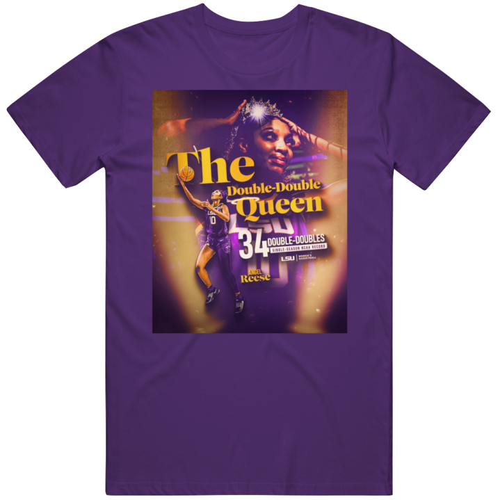 Angel Reese Double Double Queen Lsu Tigers Basketball T Shirt