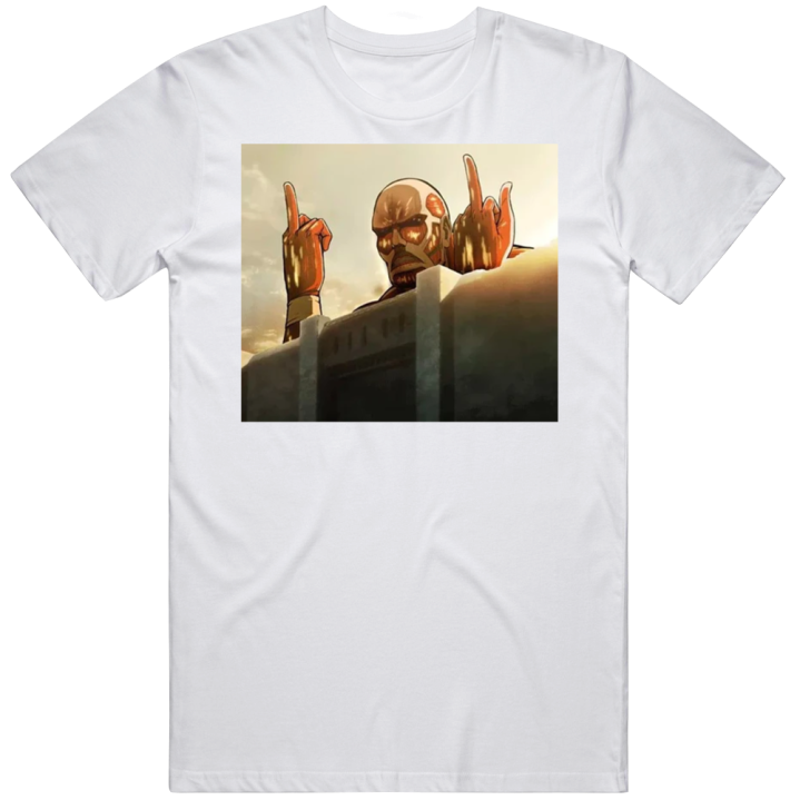 Colossal Titan Middle Finger Aot Meme T Shirt