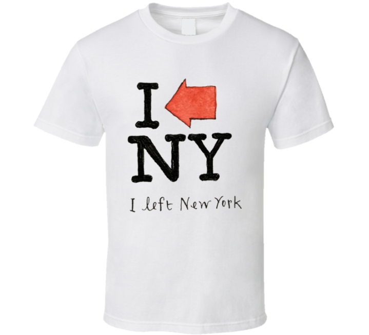 I Left New York Parody Logo T Shirt