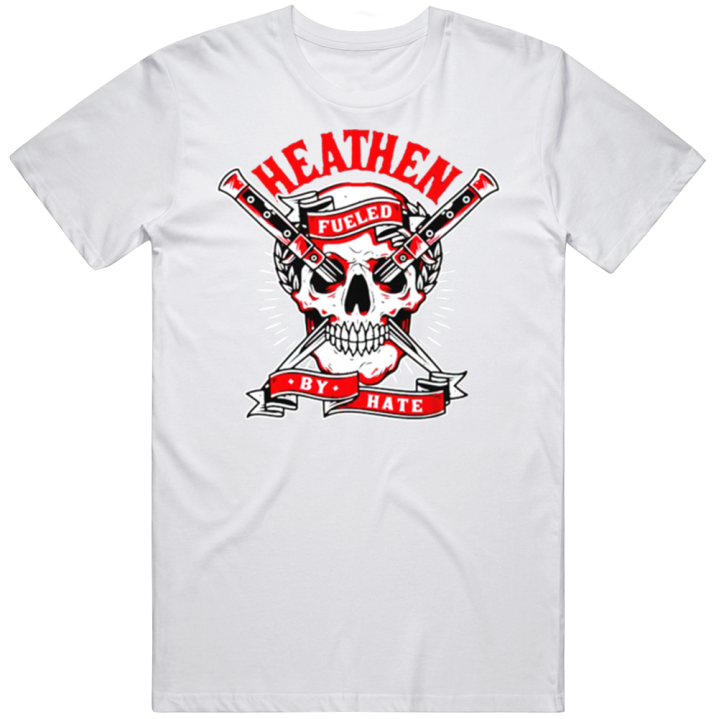 Heathen Fueled By Hate Biker Skull T Shirt