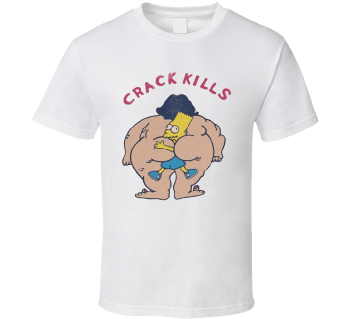 Bart Simpson Crack Kills Vintage 90s T Shirt